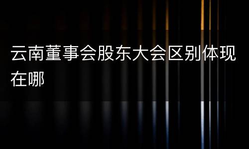 云南董事会股东大会区别体现在哪