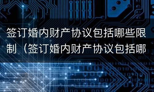 签订婚内财产协议包括哪些限制（签订婚内财产协议包括哪些限制条款）