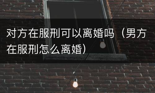 对方在服刑可以离婚吗（男方在服刑怎么离婚）