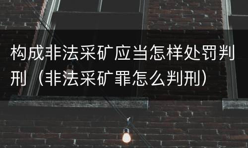 构成非法采矿应当怎样处罚判刑（非法采矿罪怎么判刑）