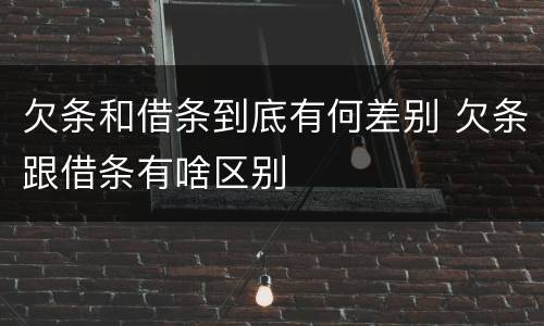 欠条和借条到底有何差别 欠条跟借条有啥区别