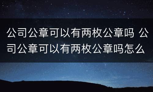 公司公章可以有两枚公章吗 公司公章可以有两枚公章吗怎么办
