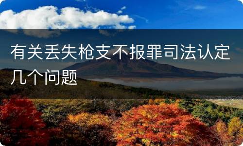 有关丢失枪支不报罪司法认定几个问题