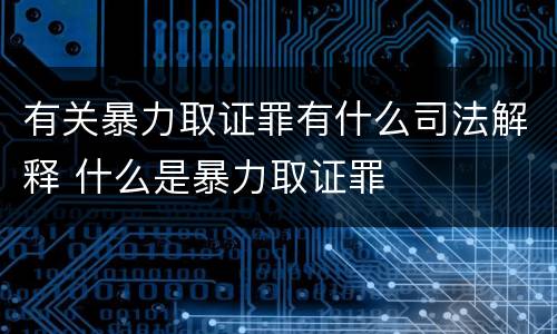 有关暴力取证罪有什么司法解释 什么是暴力取证罪