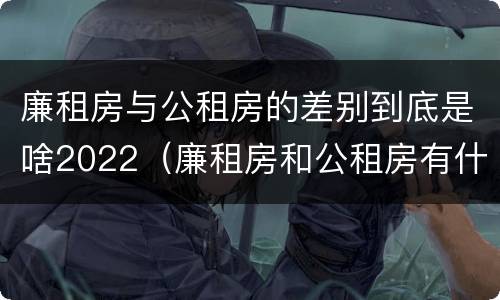 廉租房与公租房的差别到底是啥2022（廉租房和公租房有什么差别）