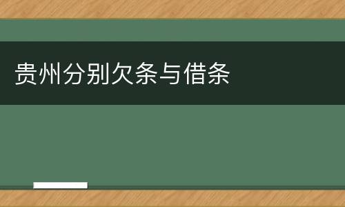 贵州分别欠条与借条