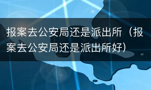 报案去公安局还是派出所（报案去公安局还是派出所好）