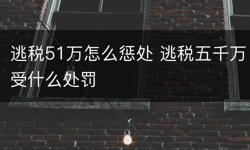 逃税51万怎么惩处 逃税五千万受什么处罚