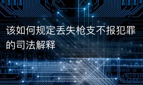 该如何规定丢失枪支不报犯罪的司法解释