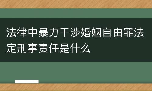 法律中暴力干涉婚姻自由罪法定刑事责任是什么