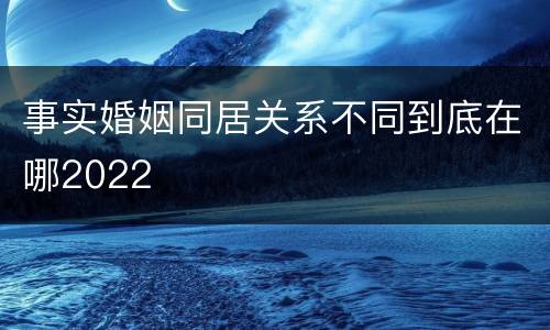 事实婚姻同居关系不同到底在哪2022