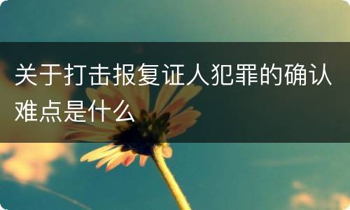 关于打击报复证人犯罪的确认难点是什么