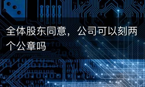 全体股东同意，公司可以刻两个公章吗