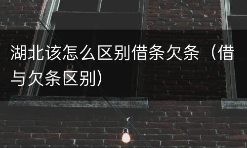 湖北该怎么区别借条欠条（借与欠条区别）