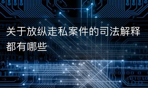 关于放纵走私案件的司法解释都有哪些