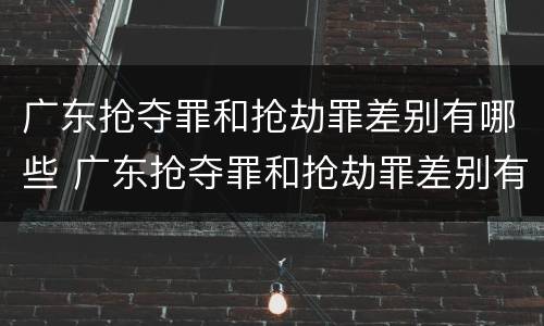 广东抢夺罪和抢劫罪差别有哪些 广东抢夺罪和抢劫罪差别有哪些区别
