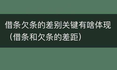 借条欠条的差别关键有啥体现（借条和欠条的差距）