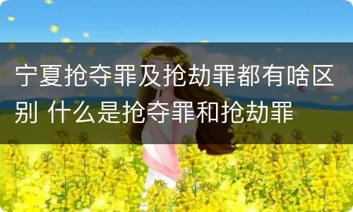 宁夏抢夺罪及抢劫罪都有啥区别 什么是抢夺罪和抢劫罪