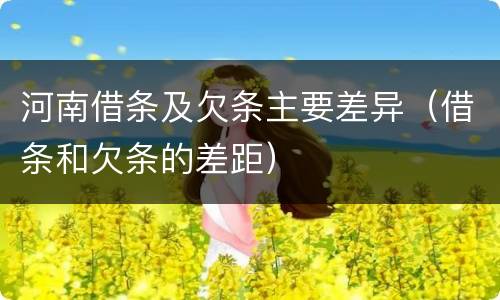河南借条及欠条主要差异（借条和欠条的差距）