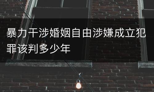 暴力干涉婚姻自由涉嫌成立犯罪该判多少年