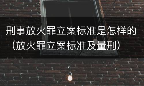 刑事放火罪立案标准是怎样的（放火罪立案标准及量刑）