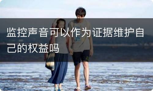 监控声音可以作为证据维护自己的权益吗