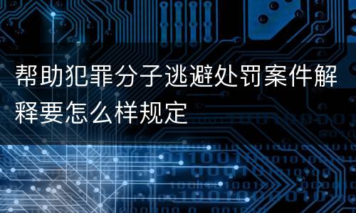 帮助犯罪分子逃避处罚案件解释要怎么样规定