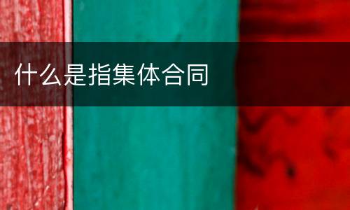什么是指集体合同