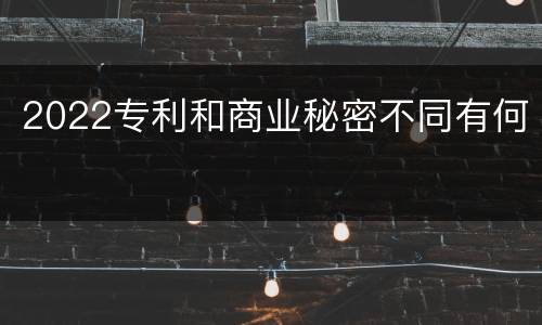 2022专利和商业秘密不同有何