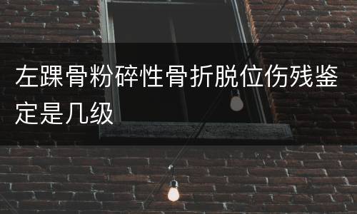 左踝骨粉碎性骨折脱位伤残鉴定是几级