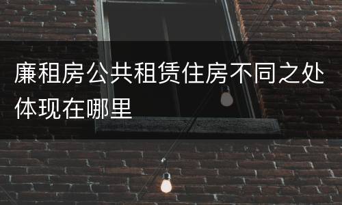廉租房公共租赁住房不同之处体现在哪里