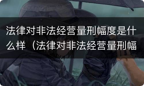 法律对非法经营量刑幅度是什么样（法律对非法经营量刑幅度是什么样的规定）