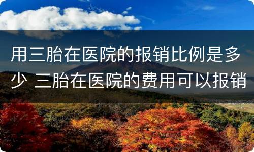 用三胎在医院的报销比例是多少 三胎在医院的费用可以报销吗