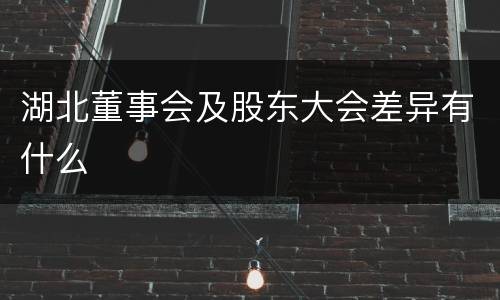 湖北董事会及股东大会差异有什么