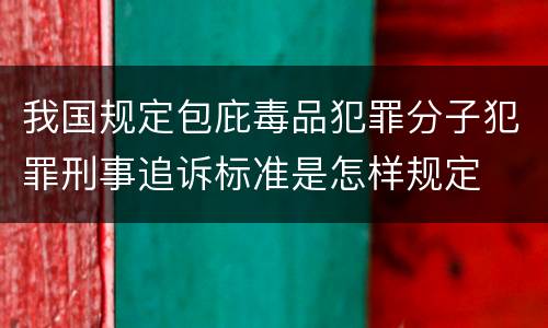 我国规定包庇毒品犯罪分子犯罪刑事追诉标准是怎样规定
