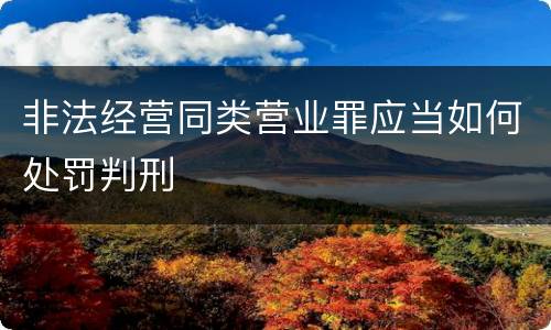 非法经营同类营业罪应当如何处罚判刑