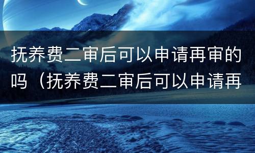 抚养费二审后可以申请再审的吗（抚养费二审后可以申请再审的吗法院）