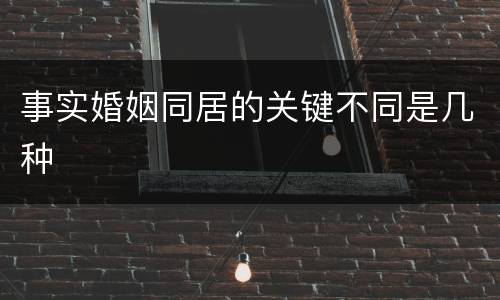 事实婚姻同居的关键不同是几种