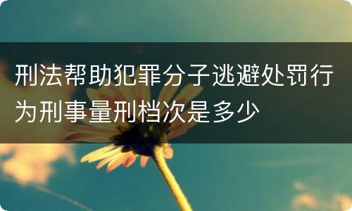 刑法帮助犯罪分子逃避处罚行为刑事量刑档次是多少