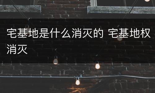 宅基地是什么消灭的 宅基地权消灭