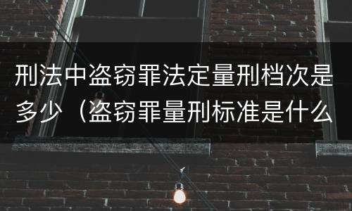 刑法中盗窃罪法定量刑档次是多少（盗窃罪量刑标准是什么）