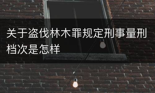 关于盗伐林木罪规定刑事量刑档次是怎样