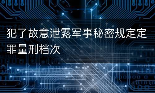 犯了故意泄露军事秘密规定定罪量刑档次