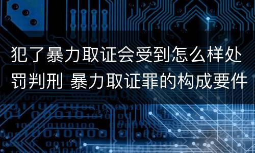 犯了暴力取证会受到怎么样处罚判刑 暴力取证罪的构成要件
