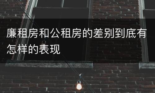 廉租房和公租房的差别到底有怎样的表现