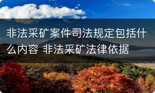 非法采矿案件司法规定包括什么内容 非法采矿法律依据