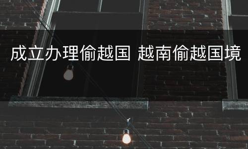 成立办理偷越国 越南偷越国境