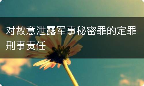 对故意泄露军事秘密罪的定罪刑事责任