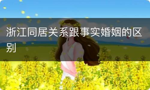 浙江同居关系跟事实婚姻的区别