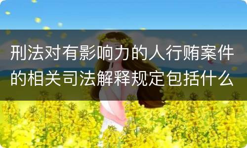 刑法对有影响力的人行贿案件的相关司法解释规定包括什么
